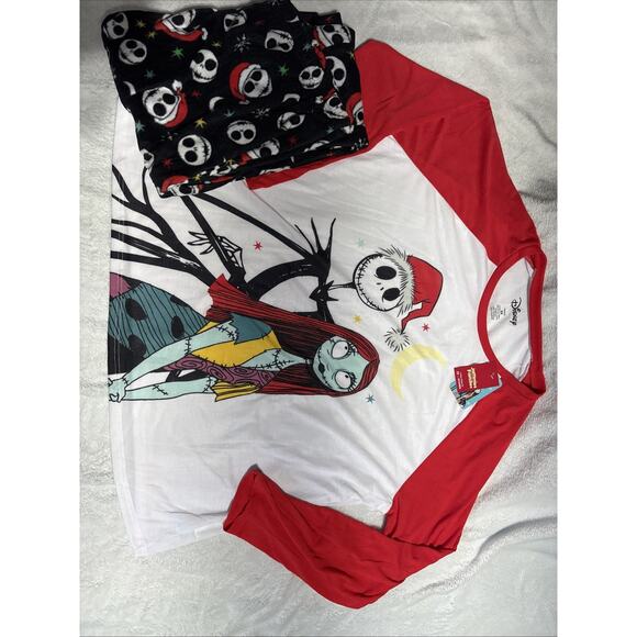 The Nightmare Before Christmas Sleepwear Pajama Set Sz 2X Fleece Pants - Picture 2 of 5